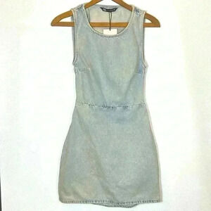 Zara Women's Denim Dress Size XS Backless Jean Festival Country Jean Cowgirl Sun